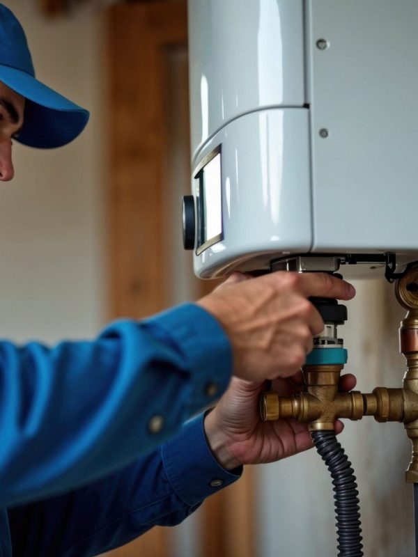 A man is currently engaged in the process of repairing a water heater inside a residential house, attentive to his task SSUCv3H4sIAAAAAAAACpySy27DIBBF95X6DxbrRLLjR+z+StTF8EiMgsECnKqK8u8dwESsu+OembnMMDw/P6qKUHCSka/qGRRqqdTmvAUvjUZcH3ZuhebCluRh26EuAUhUTVaCS2+sBFVCCp7NGhaBUG9KBfyKQeI8+M0JF3rZEQMvbuiR4NsiNXxJusqBGMQKDBFyKJjbaGQZJfN/VabD93vgm9DsNzZcDGKFEpAGuaRUcv/xwi7laLBxaYqpHoaBCglt4QRyBQupbs9bDBfhRc9F2molk/pWuBs/x13lKmY27W3o9D0gUcasQFXYxBWvFpnP4Bym88yLixj+DLMU92jj45y7K+G4sCCbtj33Td30fTfVXT/W7Z6QljxL9IntZCPU7C55+UIydEBET+l0Hdhxmlh37MQZTyd6PY7NaehG4OMwcNzP6w8AAP//AwAWsKdXzQIAAA==